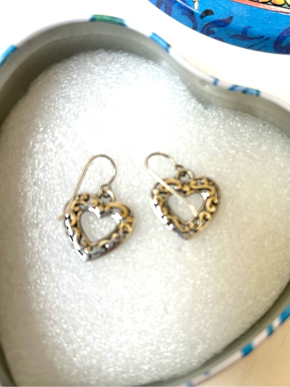Brighton 925 Silver Heart Drop Earrings - Picture 3 of 5